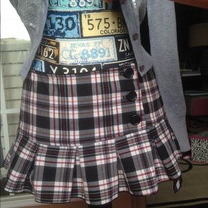 Body central small plaid mini skirt